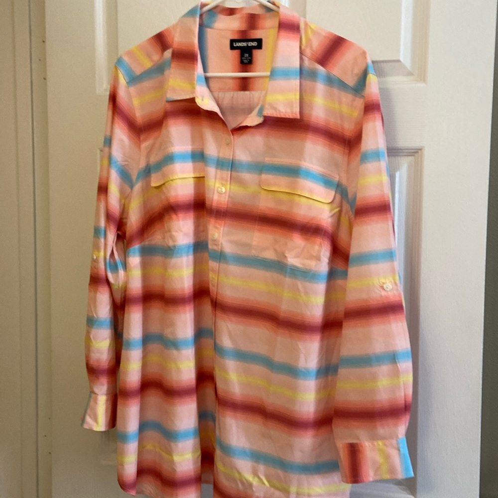 NWOT Lands End Tunic Button Down